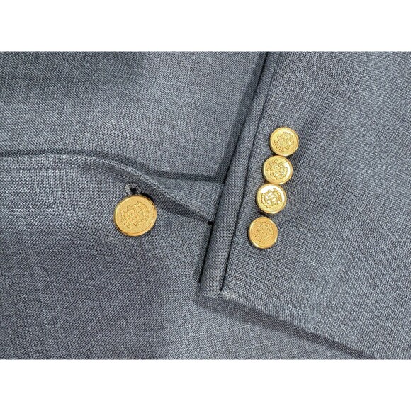 WTG Lacrosse Elegant Blue Blazer Jacket Sport Coat Gold Button Size 48L - Picture 5 of 10